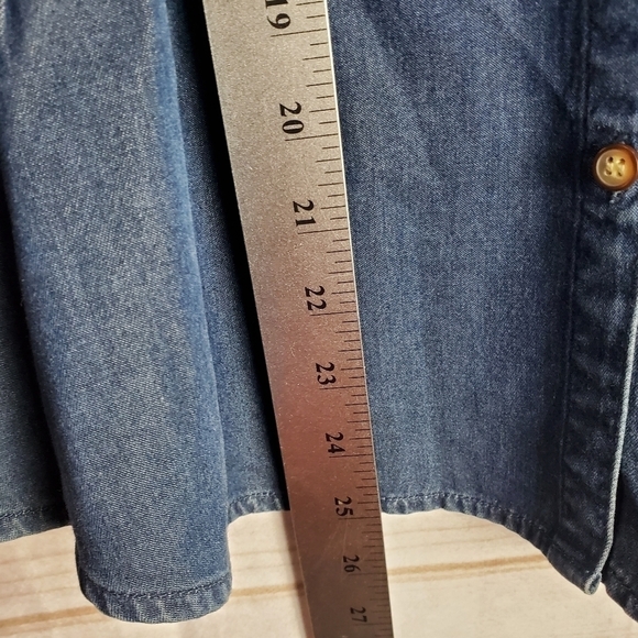 Marisa Christina Vintage 90's Denim Button Down 3/4 Sleeve Blouse Size Large - Picture 5 of 9